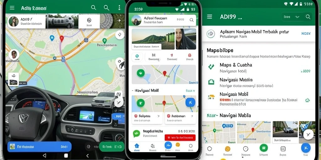 Tampilan antarmuka ADI99 yang user-friendly untuk Navigasi Mobil.