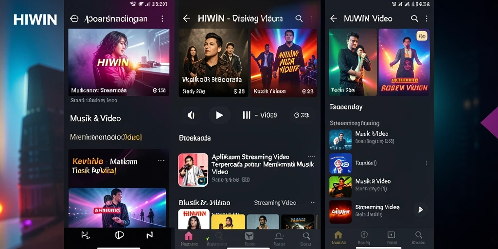 Tampilan antarmuka HIWIN yang modern dan user-friendly untuk Streaming Video.