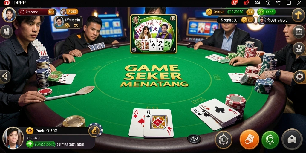 Tampilan antarmuka game Poker IDRRP yang menarik dan interaktif.