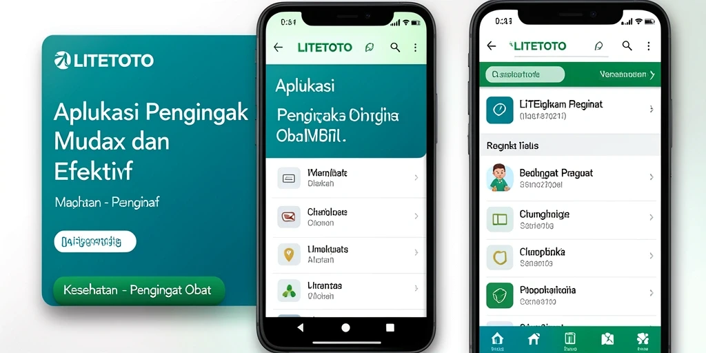 Tampilan antarmuka LITETOTO dengan fitur Pengingat Obat.