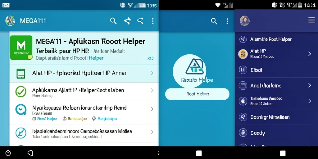 Antarmuka MEGA111 yang sederhana dan fungsional sebagai Root Helper.