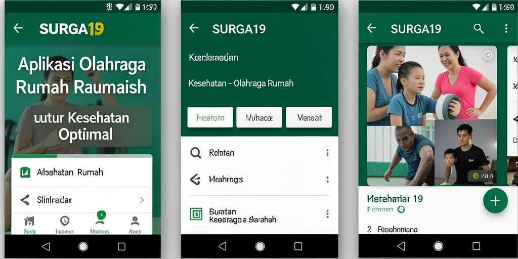 Tampilan antarmuka aplikasi SURGA19 yang menarik dan fungsional.
