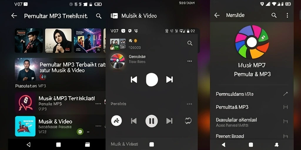 Tampilan antarmuka V07 yang intuitif dan menarik untuk Pemutar MP3.