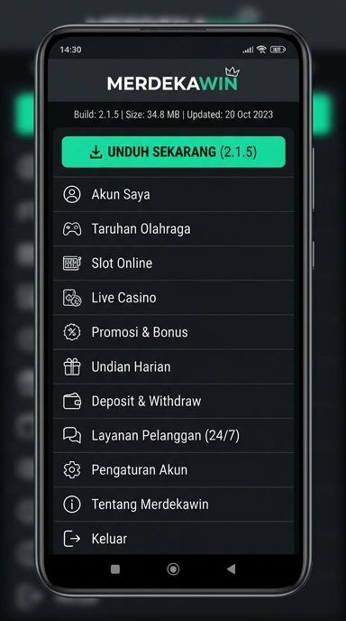 Tampilan halaman APK merdekawin