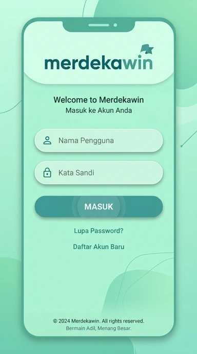 Tampilan halaman login merdekawin